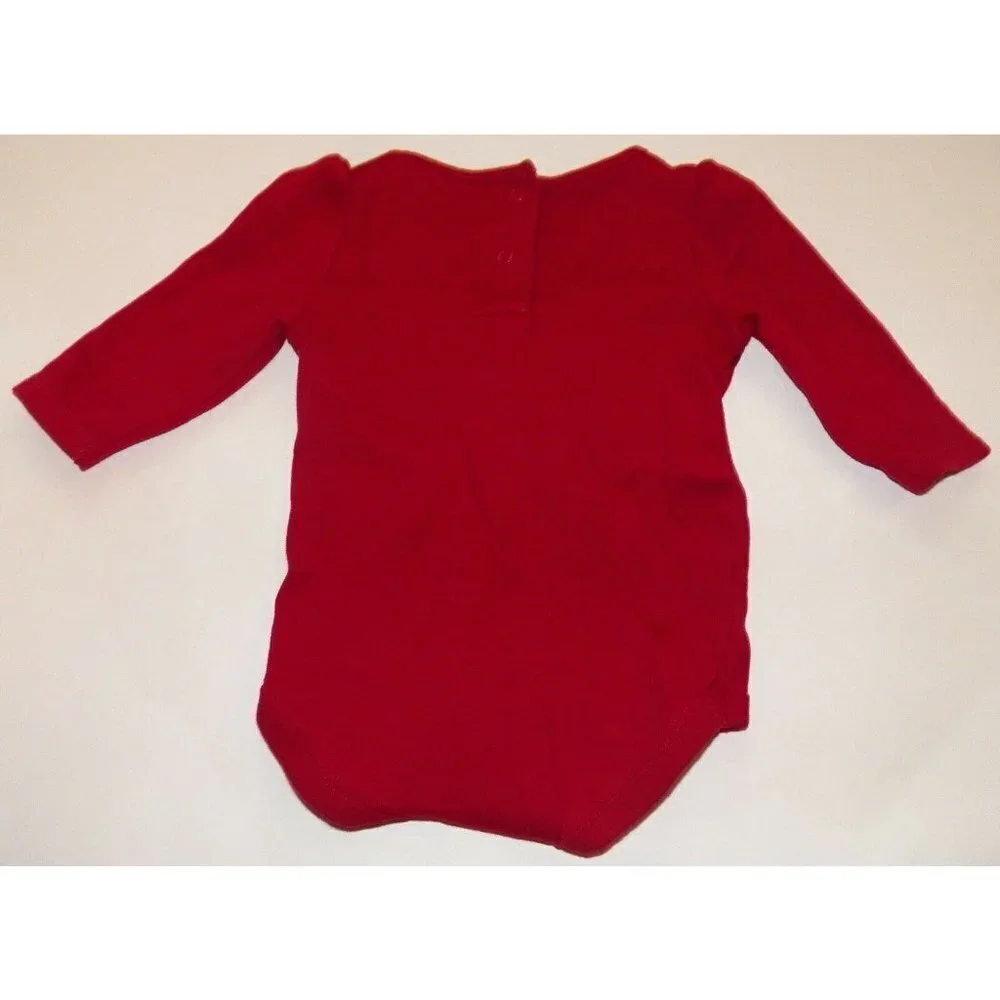 Gymboree Bodysuit Red & Black Bow Size 3-6 Months Baby Infant Shirt Top Holiday